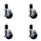 Service Caster 3.5'' Solid Poly Swivel 1-3/4'' Expanding Stem Caster Set with Brake, 4PK SCC-EX20S3514-SPUS-TLB-134-4 - alternate 1